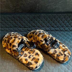 True Religion Leopard Print Fuzzy Clogs